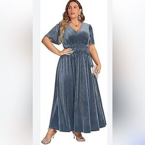 Simplee Apparel Women's Blue Maxi Dress Size 3XL ( E - 21 )